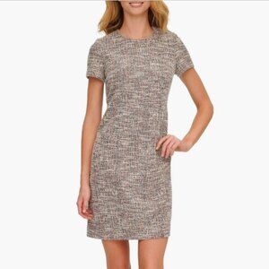 NWT Calvin Klein Multicolored Tweed Sheath Dress